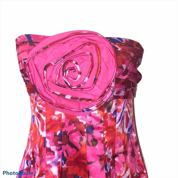 BCBGMaxAriza Floral Begoniacombo Pink Dress 10 - Picture 2 of 13